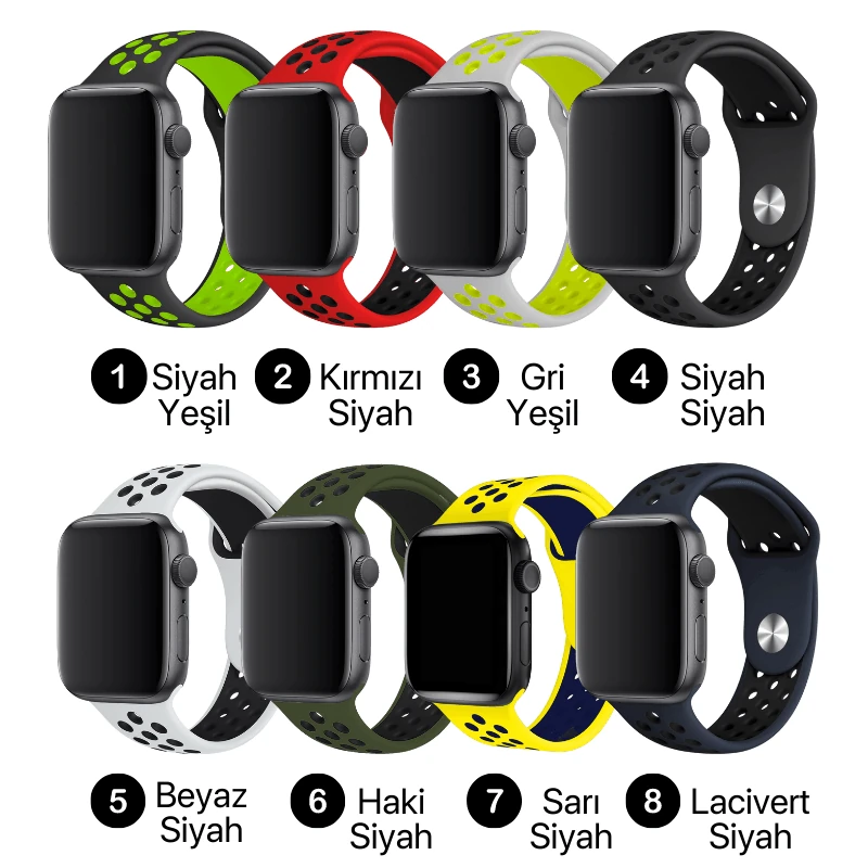 Apple Watch Uyumlu Spor Silikon Kordon