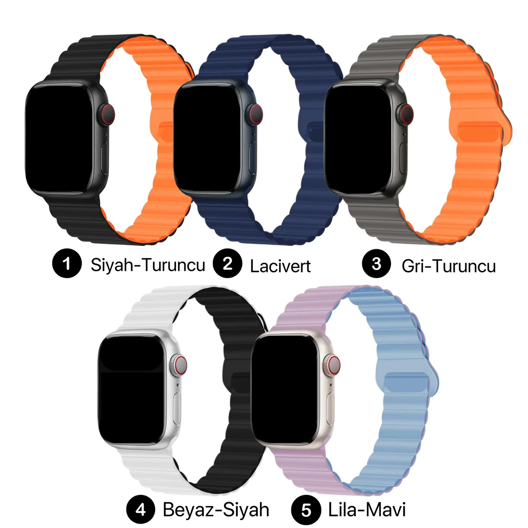 Apple Watch Uyumlu Manyetik Silikon Loop Kordonlar