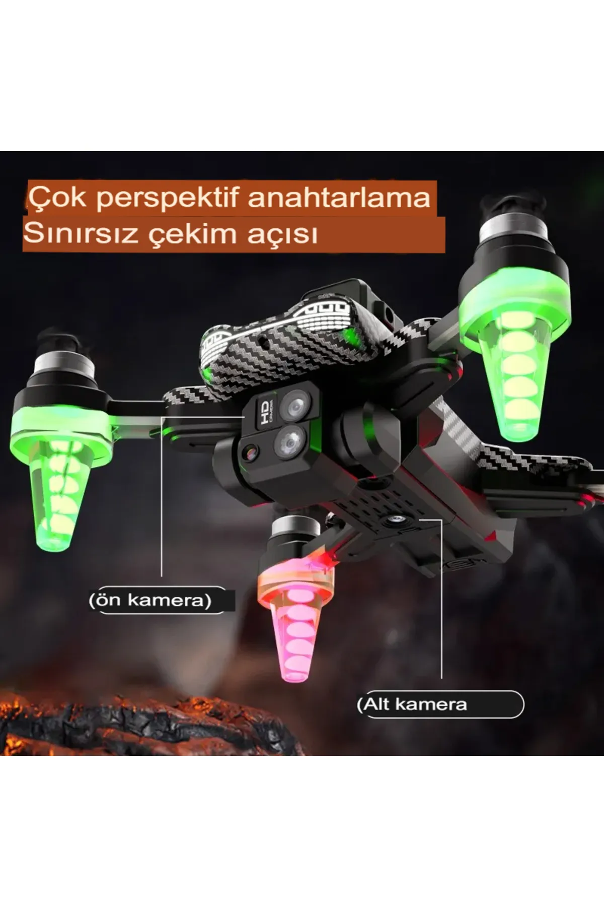 C19S Akıllı Engel Tanıma ve Renkli Işıklandırmalı Profesyonel Drone! ✨