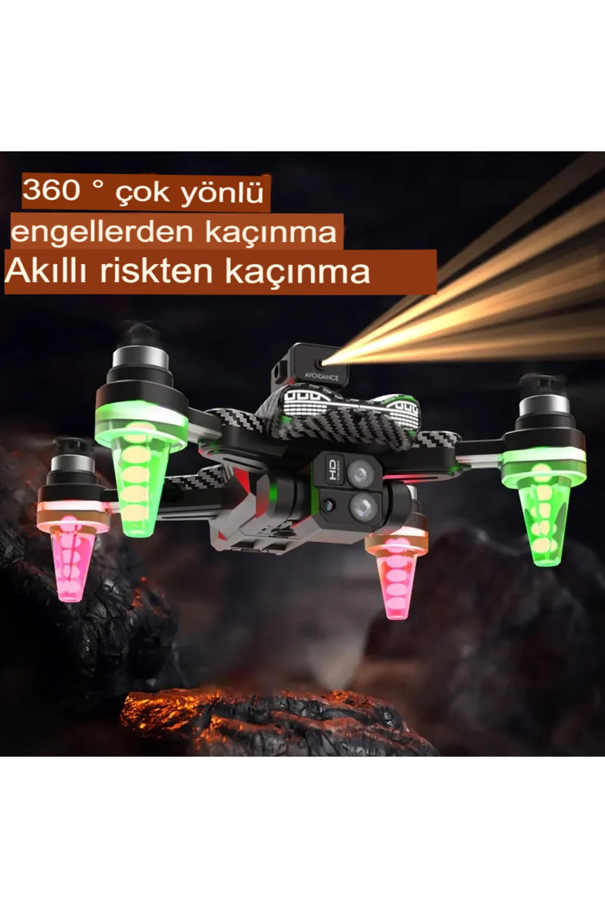 C19S Akıllı Engel Tanıma ve Renkli Işıklandırmalı Profesyonel Drone! ✨